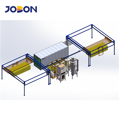 Færibandshreyfing vinnusparandi handvirk dufthúðunarlína
